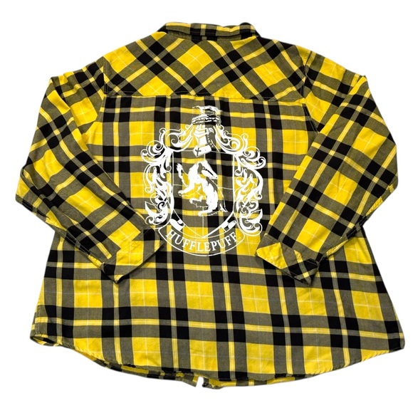 Harry Potter Other - Harry Potter Hufflepuff Yellow‎ and Black Plaid Shirt Size 3